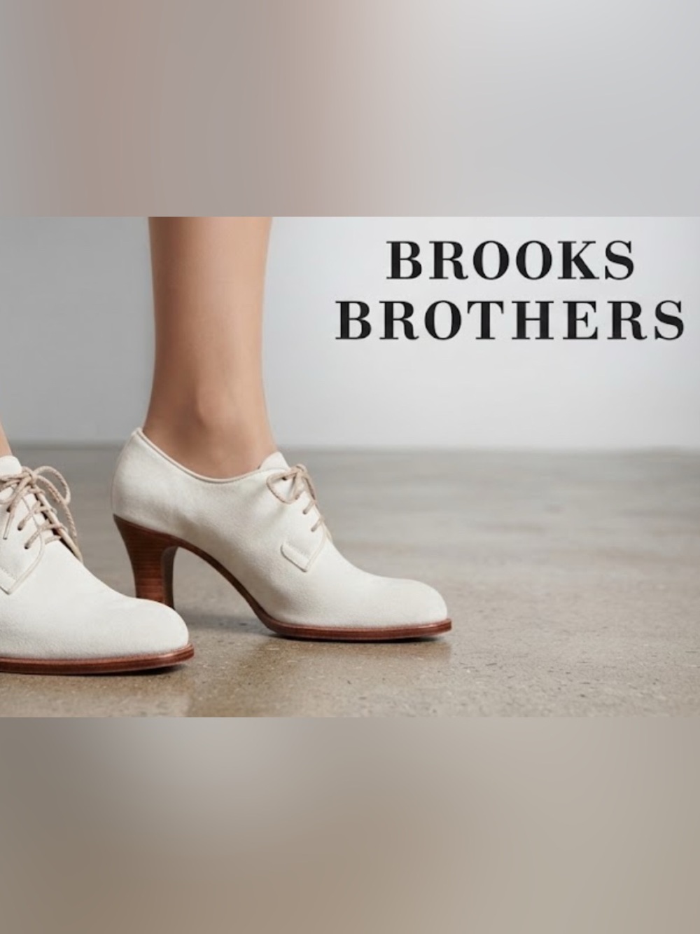 Authentic Brooks Brothers suede leather lace up heels sz 7 narrow fit